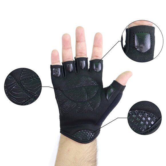 Stellman Phantom Power Lifting Gloves Strength Training Men Fingerless Gloves - Picture 5 of 5
